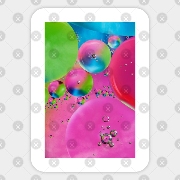 Colorful close up of oil drops in water Sticker by philippemx